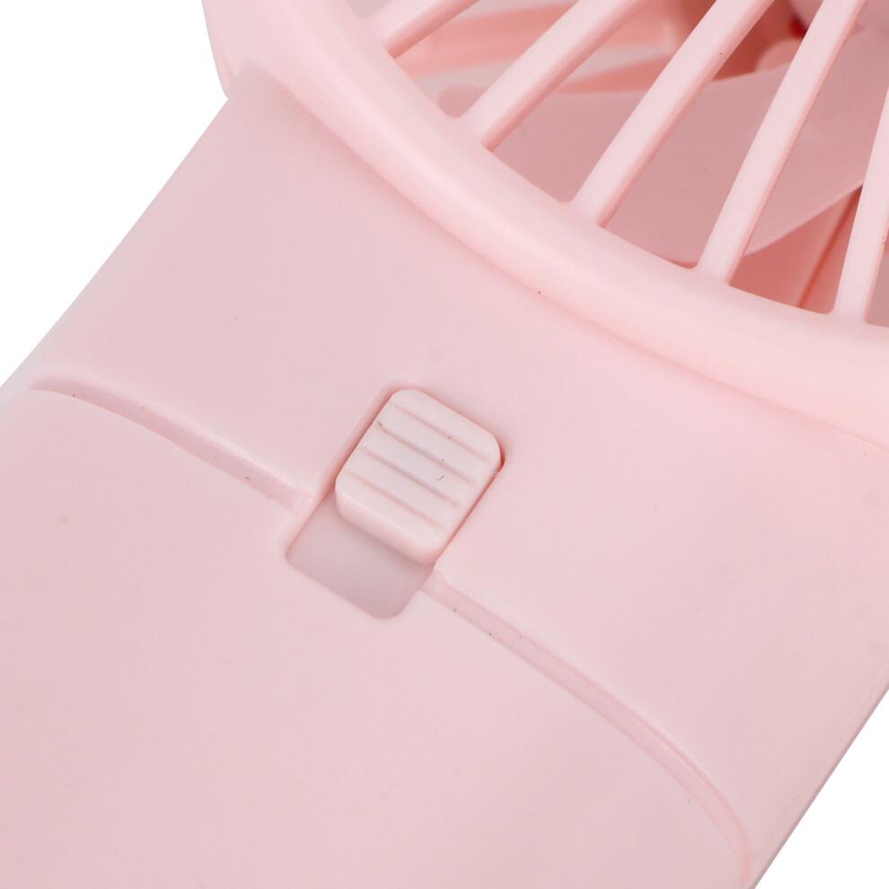 Mini Pink Handheld Fan – Portable, Quiet, 15x8x4cm