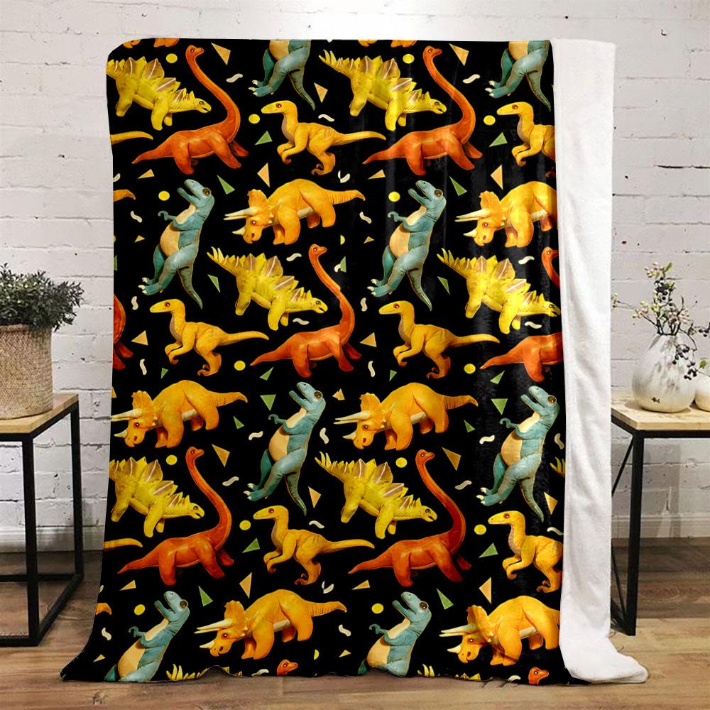 Cartoon Dinosaur Pattern Blanket bedroom Blanket for Livingroom Couch lunch break Soft throw for Friend's festival Gift