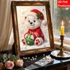DIY Pearl Bead Painting Kit Festive Bear Stress Relief Craft Frameless 3D Canvas Art for Adults Home Decoration Gift