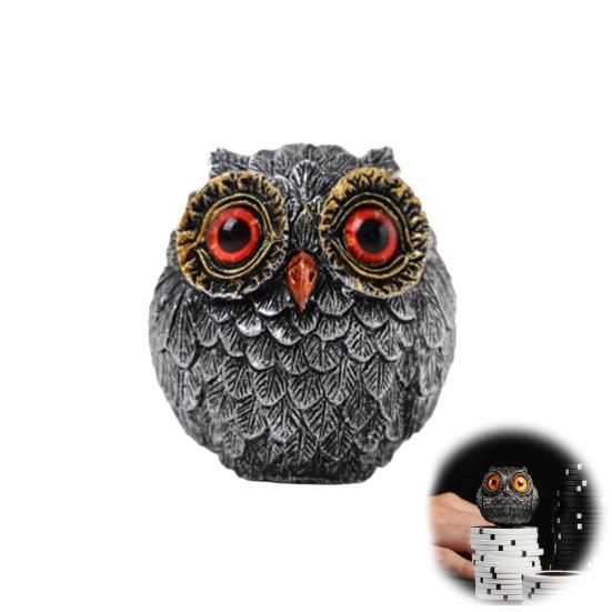 1/3Pcs Handmade Realistic Owl Statue with Big Eyes Intricate Feathers Metal Owl Figurine Home Decor