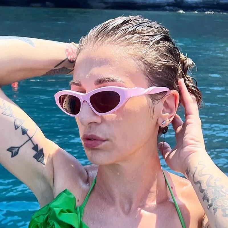 Small Frame Retro Cat Eye Sunglasses Punk Hip Hop Sun Glasses Twisted Fried Dough Twist Leggings Men's Women's Sunglasses