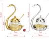 Creative Swan Aluminum Condiment Pot Set Seasoning Container Alloy Spice Glass Jar Salt Sugar Bowl Pepper Coffee Organizer