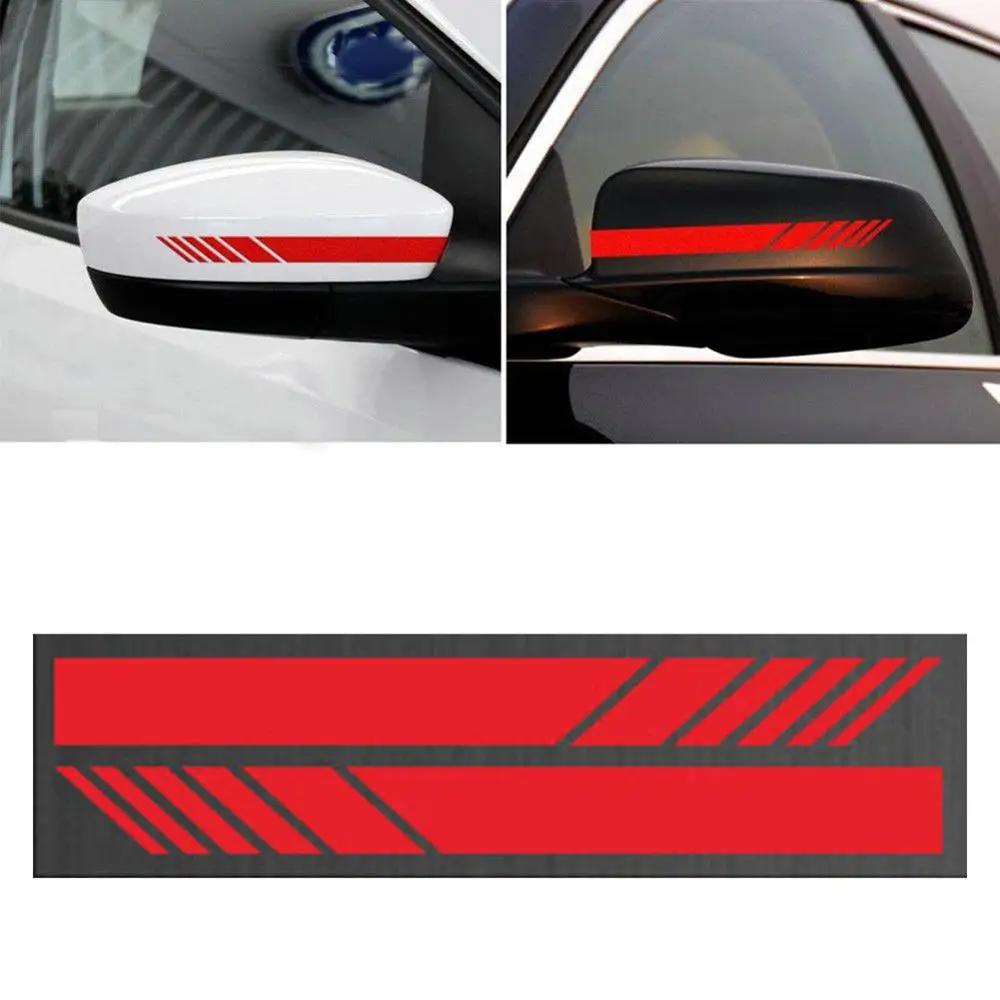 2pcs Car Rearview Mirror Reflective Strip Styling Auto SUV Vinyl Car Sticker Left Right Side Decal DIY Car Body Decals 15*3cm