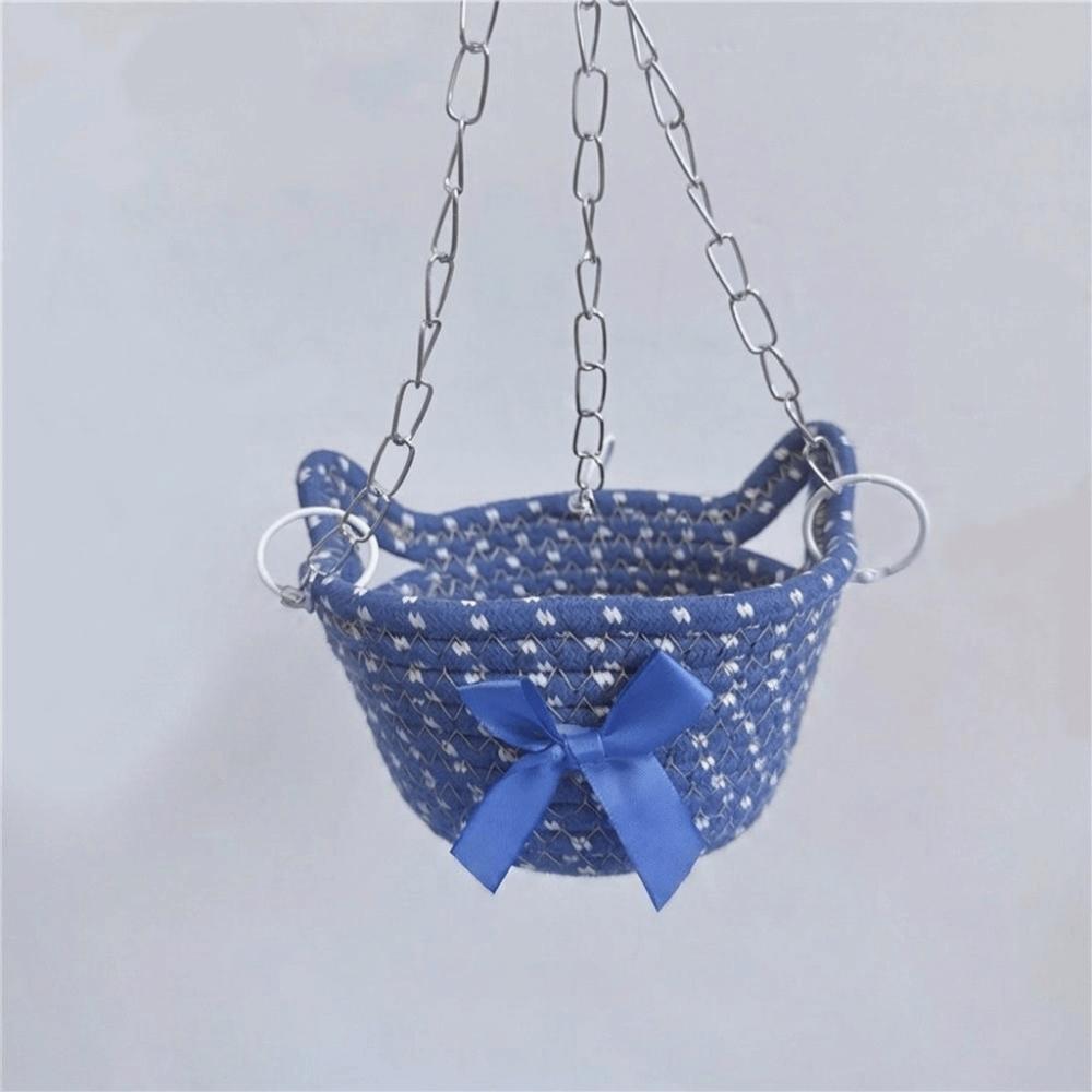 Hanging Cage House Breathable Hamster Hammock Bow Gnawing Proof Hanging Basket Bed Hand Knitting Guinea Pig Hideout All Seasons