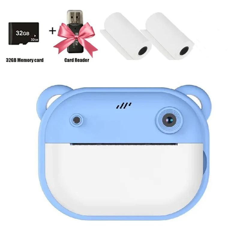 Children Digital Camera Instant Print For Kids Thermal Print Camera Instant Photo Printing Camera Video Toys+32G Memory Card