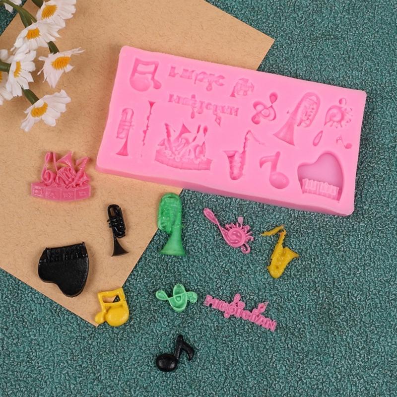 Stampo in Silicone Resistente al Calore a Tema Musicale Per Decorare Torte e Artigianato Fatto a Mano
