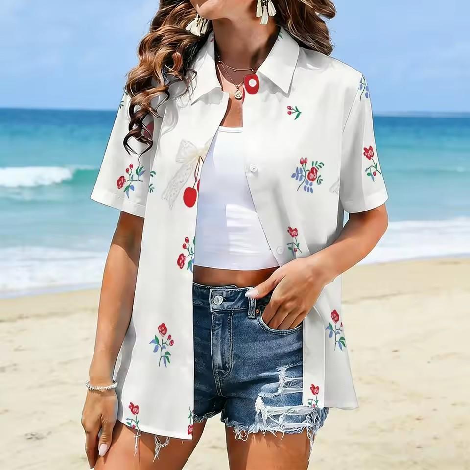 Plus Size Women's Printed Shirt, Summer Comfortable Regular Loose Fit, Commuting & Casual Versatile Shirt