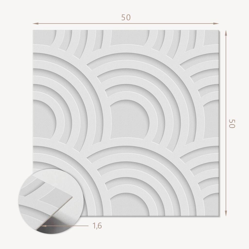 Self-Adhesive Vinyl Tiles With Printed Wavy Patterns On Background 4X50X50 Cm