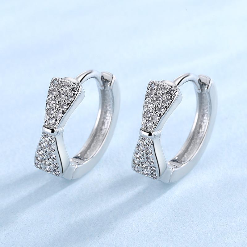 925 Sterling Silver Stud Earrings zircon For Women Fashion Exquisite Student Girlfriend Jewelry AccessoriesGood product