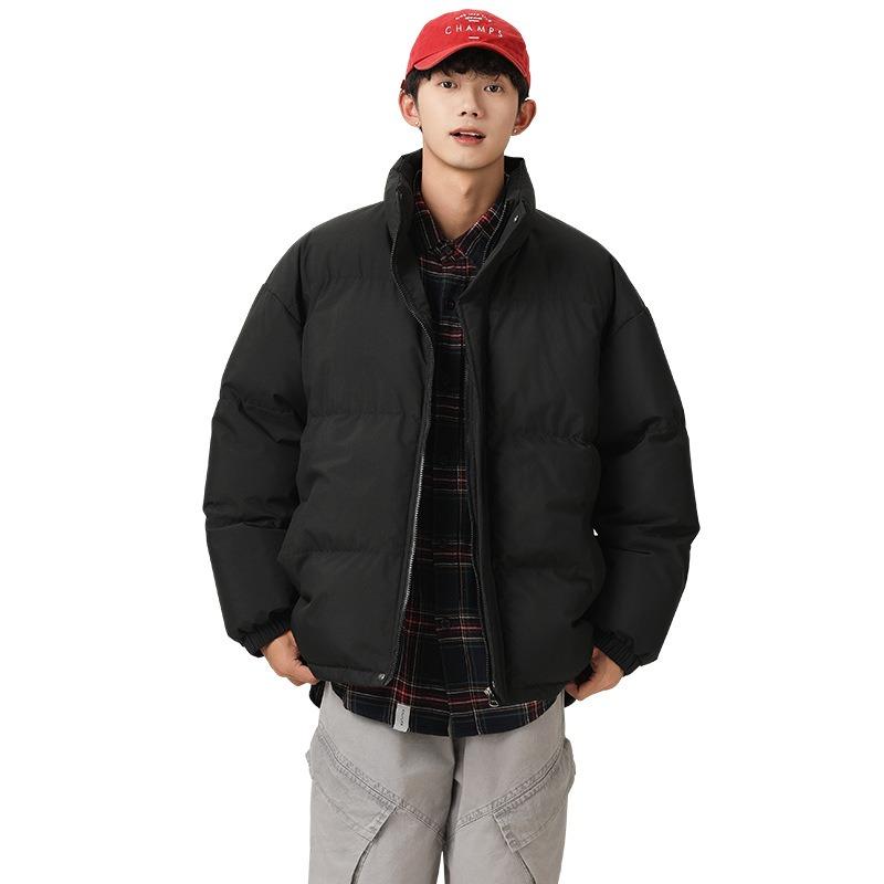 

Новый ветрозащитный и холодостойкий бренд, простая одежда с хлопковой набивкой со стойкой, повседневная утолщенная теплая одежда-пуховик, куртка, одежда с хлопковой набивкой S чёрный