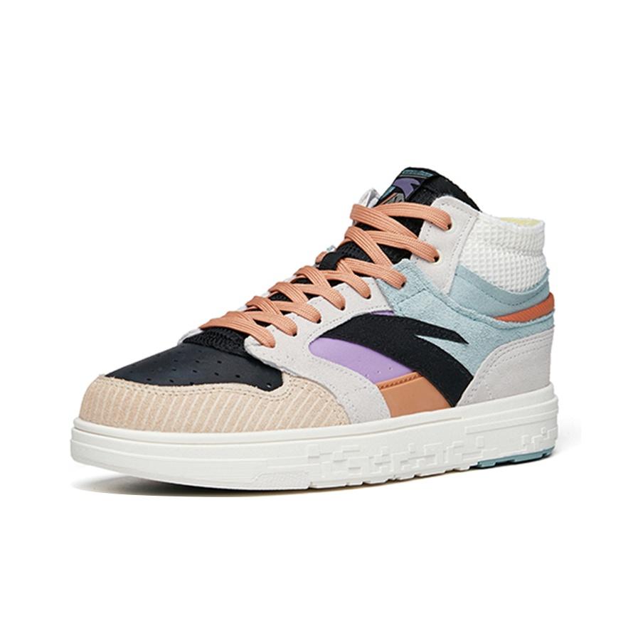 Anta Street Fun Casual Non-Slip Mid-Top Skate Shoes Women Skate Shoes Blue White Black 122218052-3