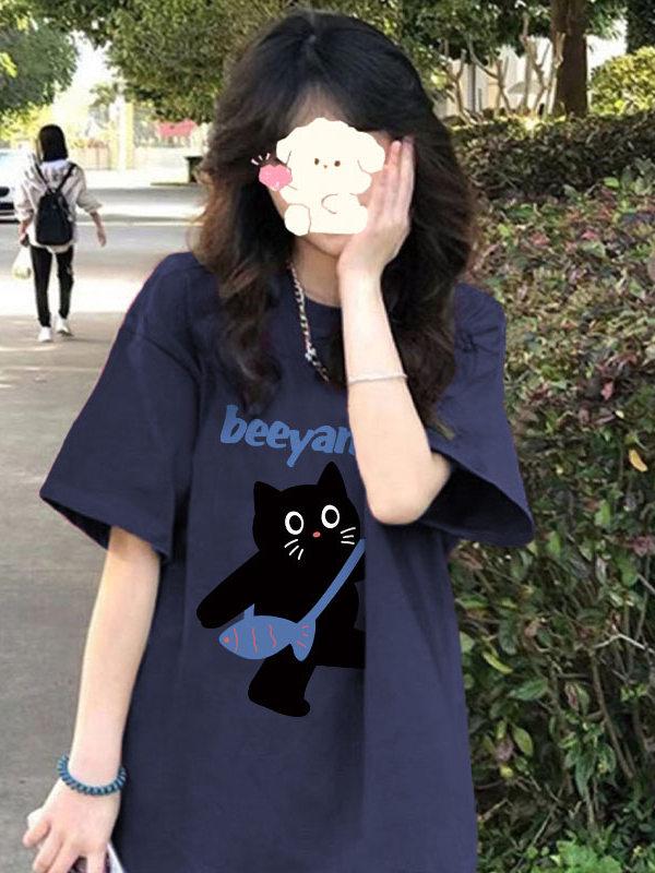 Свободный, расслабленный летний топ, женский модный корейский стиль, круглый вырез XXS