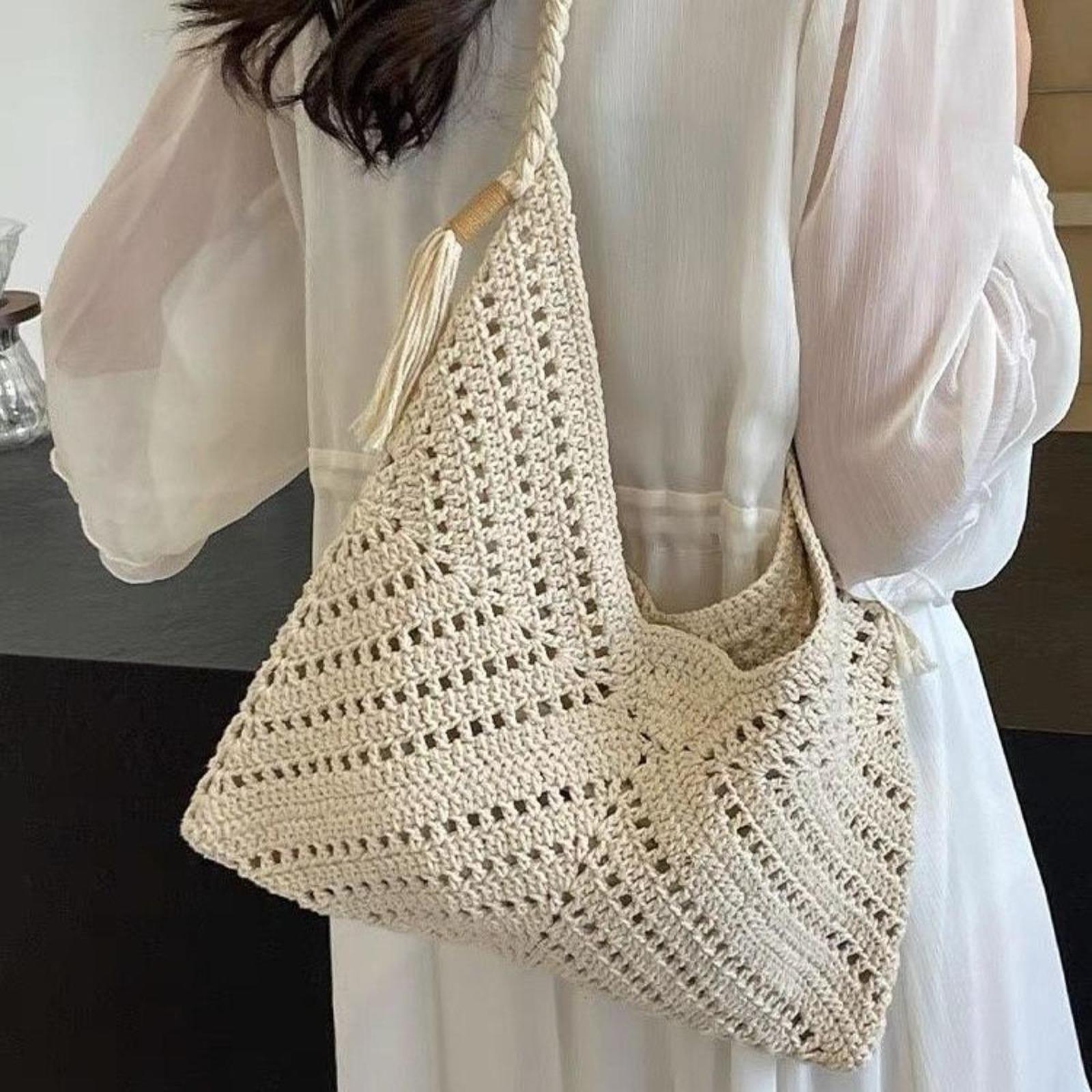 

Beach Bag for Women Design Shoulder Sports Summer Party Swimming Beige White