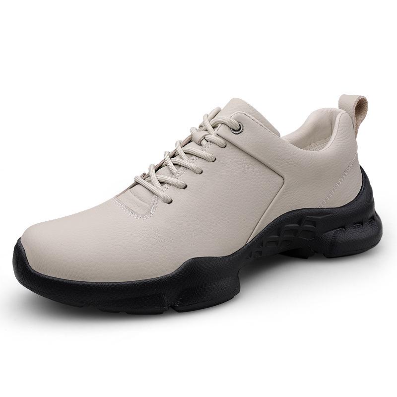 Men s Versatile Cowhide Running Shoes - Breathable, Casual, Round Toe, Lace-up 38