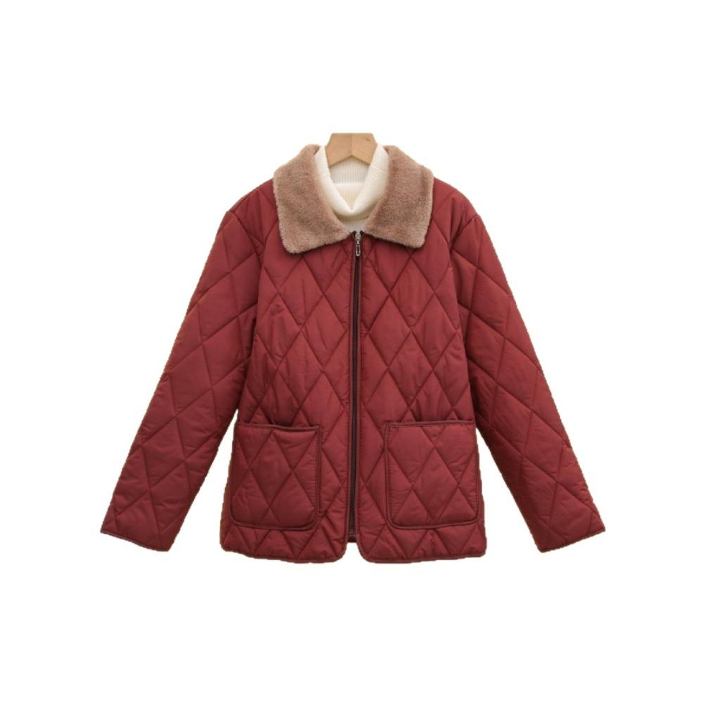

Winter Jacket Winter Mom s Fashion Plus Size Loose Thick Fur Collar Coat for Mid-Aged Women with Velvet Warm Quilted Coat XXXXXL червоний
