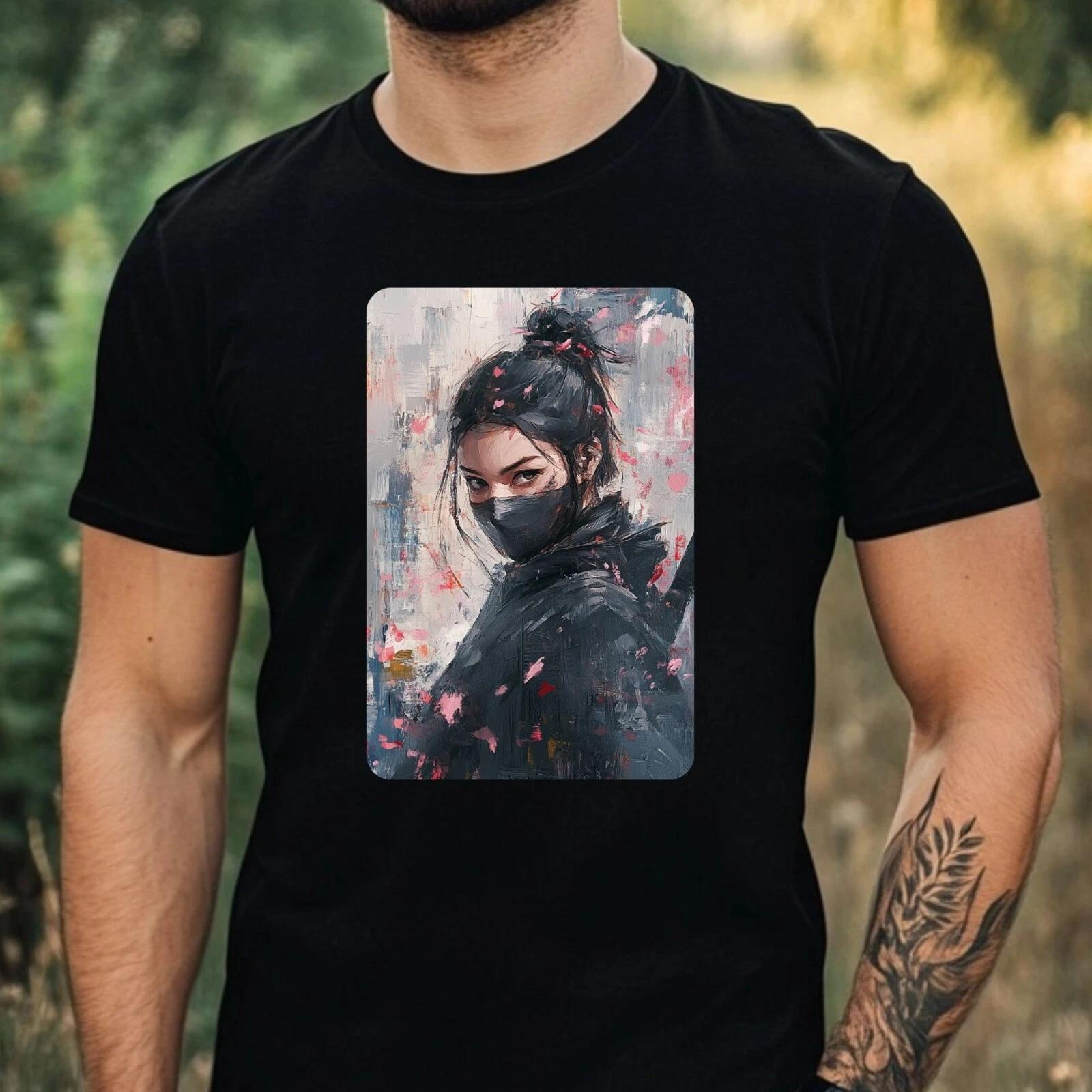 T-Shirt Herren Ninja Portrait Motiv Baumwolle Größe XS bis 5XL XXL