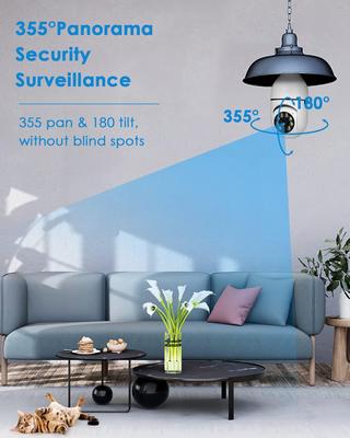 WiFi 360 Panoramic Bulb Camera 1080P Security Camera withDual WiFi 360 Degree Panoramic Viewing