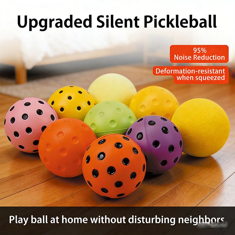 3Pcs 74mm Silent Pickleball Quiet Training Balls Soft Wear-resistant