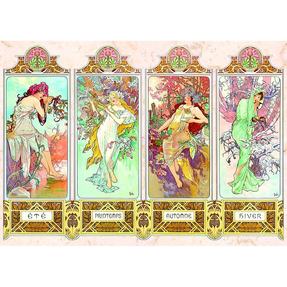 EPOCH Super Small Piece Jigsaw Puzzle World Art Seasonal Flow 54 Pieces 38x53cm with Glue and Spatula