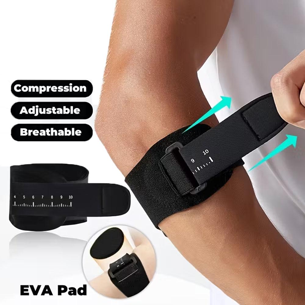 1PC Tennis Elbow Brace - Adjustable Forearm Support with Removable Pad for Tendonitis,Breathable Compression Strap for Men Women