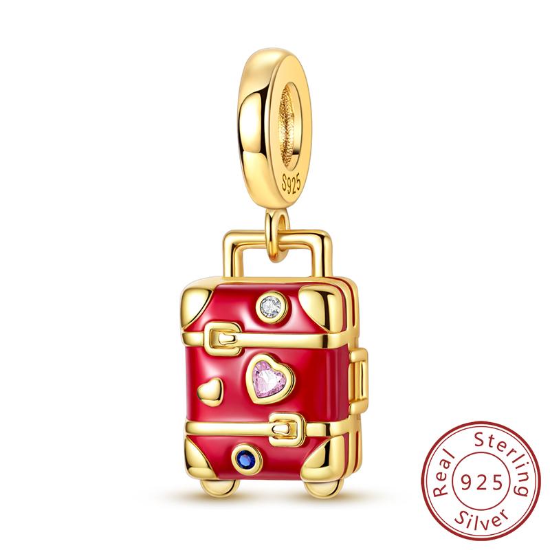 Charms Original Copper Gold Ballet Shoes Bow Angel Heart Cross Charm Bead Fit Bracelet Bangle Pendant Woman Jewelry