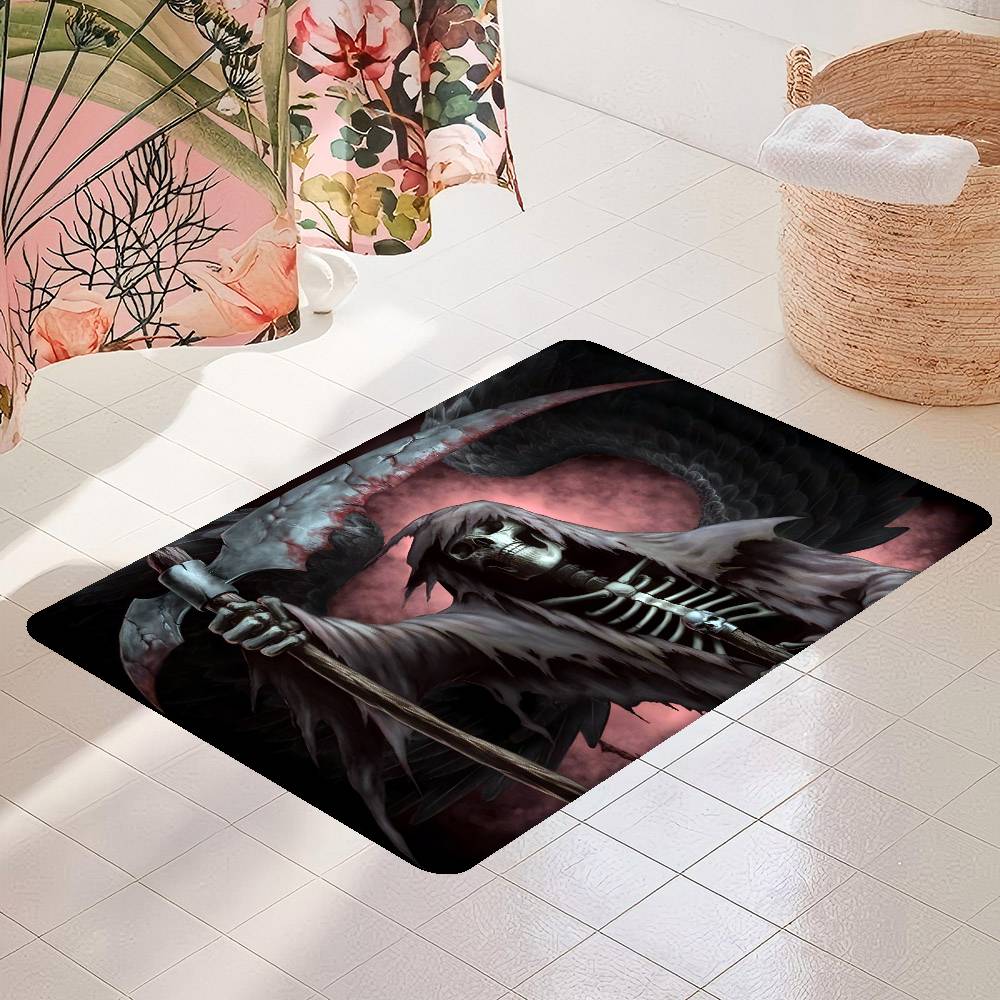 D-Dark Grim Reaper Anime Entrance Door Mat Nordic Style Home Doormat Bathroom-Toilet Mats Bedroom Hotel Decor Mat