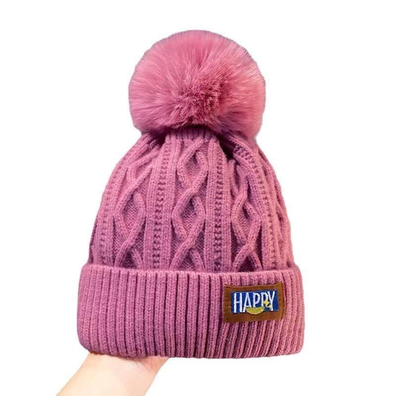 1PC Winter New Velvet Warm Knitted Hat Korean Edition Cold Hat Fashionable and Simple Face Showing Small Knitted Women's Hat