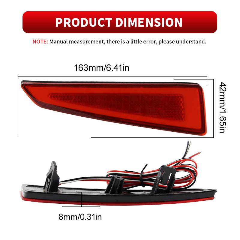 LED Rear Bumper Reflector Light Red/Balck Lens For Lexus 2015-2025 Rx300 Rx350 Rx450h OEM#:8192048050 Brake lamp Car Accessories
