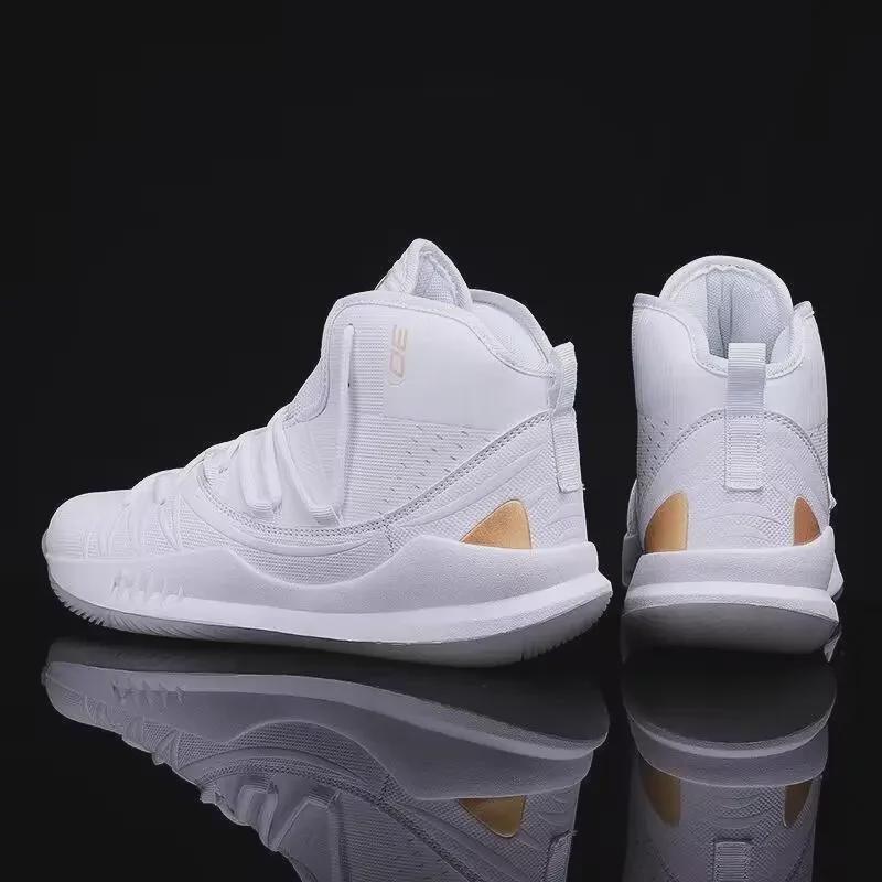 

2024 Men s Autumn/Winter Trendy Basketball and Casual Large-Size Sports Shoes for Students 43 білий/золотий