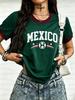 Summer Women's Men's Mexico Print Round Neck Short Sleeve T-Shirt Graphic Tee Jerseys Plus Size Sport Casual T-Shirt