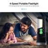 50W USB Flashlight Rechargeable 4 Switch Modes Flashlights Waterproof Torch for Camping Hiking Fishing Adventure Emergency