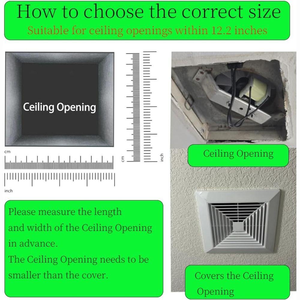With Spring Exhaust Fan Cover Square Air Diffuser New Diverter Ventilation Hood Bathroom