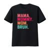 Mama Mommy Mom Bruh T Shirt Funny Casual Mother Letter Print  Top Vintage Washed Comfortable Stretched Versatile Stylish
