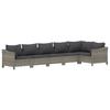 Vidaxl 6-Cz. Garden Lounge Set, Cushions, Grey, Rattan PE