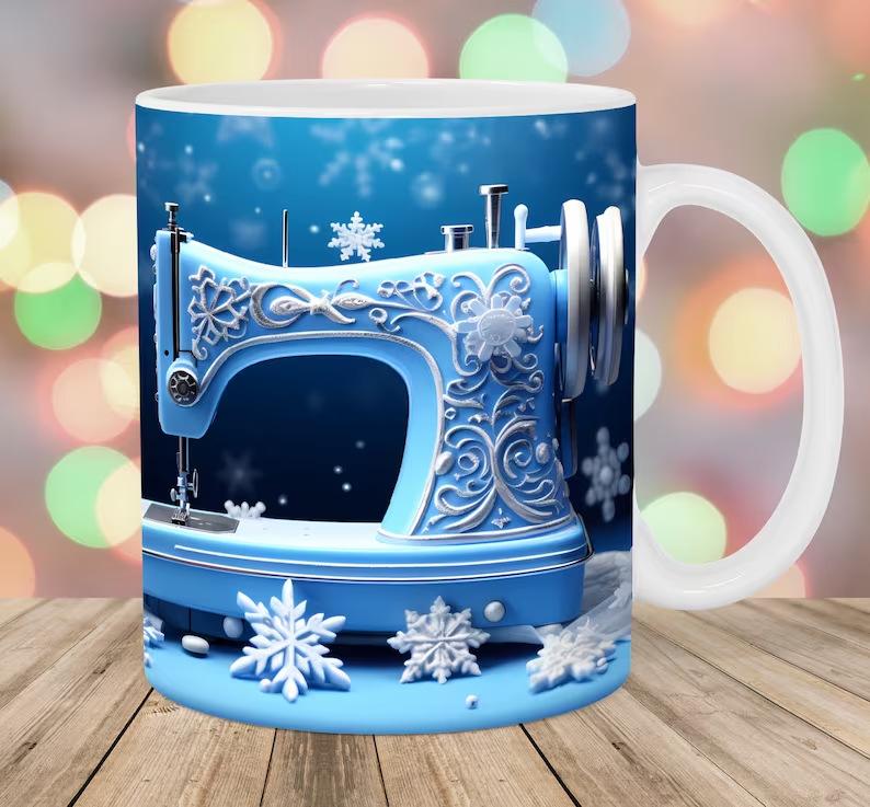 

3D Painting Sewing Machine Sewing Machine Ceramic Coffee Mugs Books Water Mugs Books 301-400ml