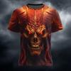 Horror Skull Devil Pattern Men's T-Shirts Summer Casual O-neck Short Sleeve Tops Hip Hop Trend Streetwear Fashion Loose T Shirt
