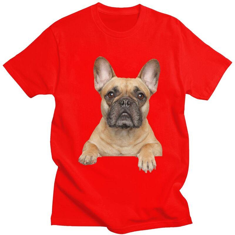Мужские футболки на заказ с французским бульдогом 100% хлопок Топы Футболки с французским бульдогом Модные футболки Одежда S