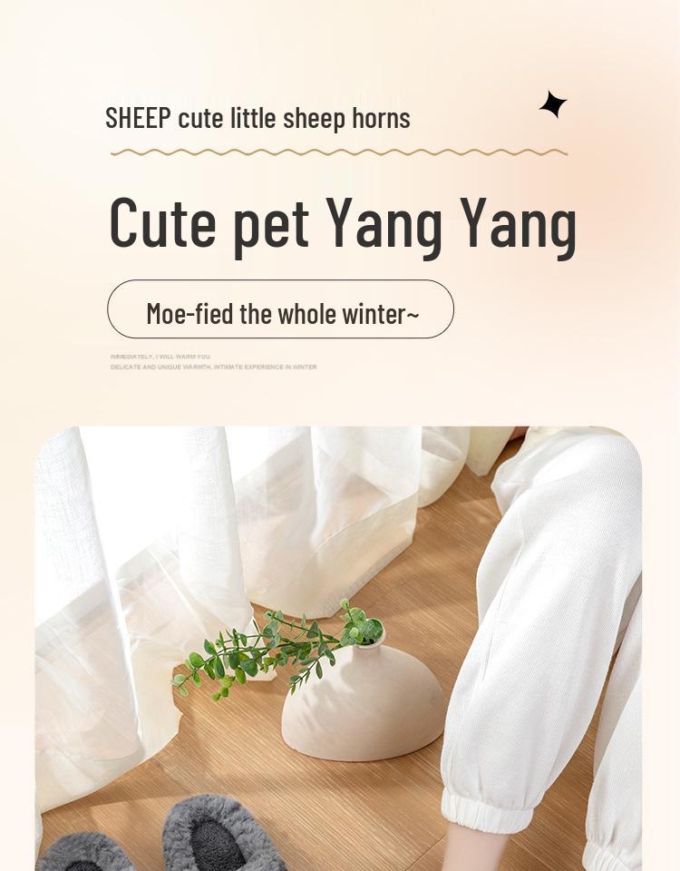 Damen Winter Baumwollpantoffeln - 2024 Niedliches Schafwoll-Plüsch, Weiche Sohle, Innen-/Außenbereich