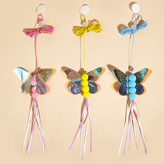 Hanging Cat Toy Exquisite Self-adhesive Relieve Stress Butterfly Swing Cat Interactive Toy Pet Supplies