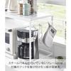 Yamazaki Tower Microwave Rack with Steel Panel, W75, White, W75 x D37.4 x H46.7cm, Microwave Stand, Kitchen Rack, Model 1483