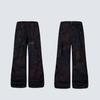 Dark Camo Cargo Pants Relaxed Fit Straight Leg Drawstring Trousers Multi-Pocket Casual Teens