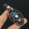 Labradorite & Rainbow Moonstone Pendant, Handmade Gemstone 999 Copper Wire Wrapped Pendant Antique Jewelry, For Gift Silver Jewelry