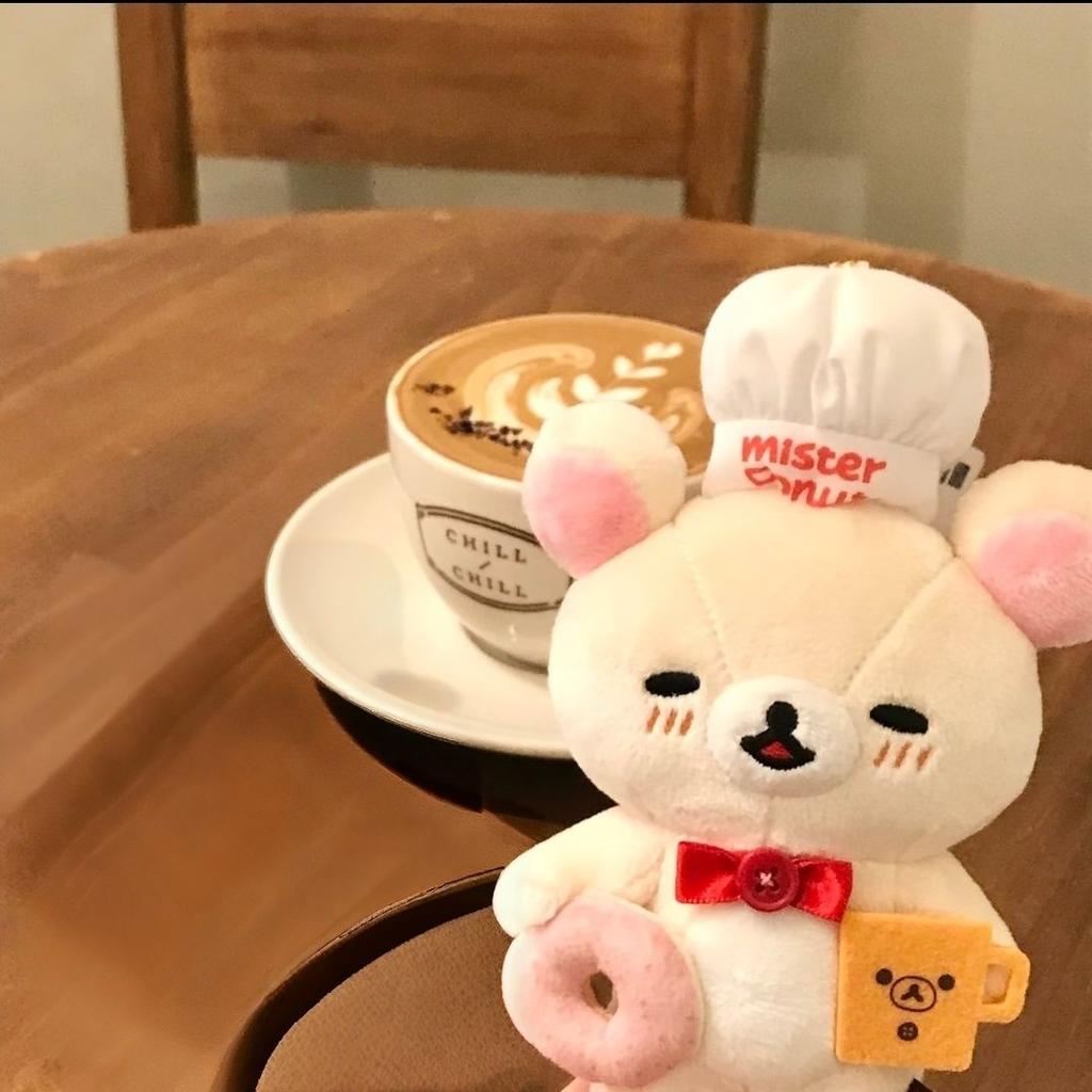 Japanese Anime Rilakkuma Korilakkuma Chef Hat Donut Plush Filling Doll Wallet Hanging Ornaments Clothing Decoration Holiday Gift