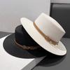 Casual Flat Top Hat Straw Buckle Hat New Visor Cap  Summer