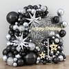 Black Silver Balloons Garland Silver Confetti Balloon Arch Kit Silver Explosion Star Foil Globos Graduation Birthday Party Decor