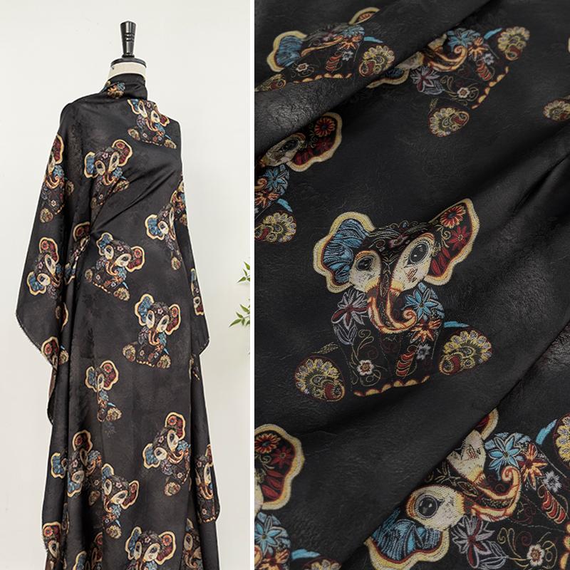 50x140cm Xiangyunsha Jacquard Fabric Modern Chinese Blouse Cheongsam Hanfu Skirt Designer Custom Textile Material