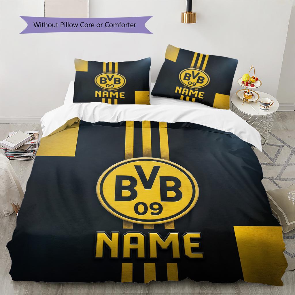 Custom Name BVB 09 Pattern Bedding Quilt Set Home Decoration Gift (1 * Duvet Cover + 2 * Pillowcase Without Core)