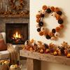 Farmhouse Style Pumpkin Wall Hanging Handmade Artificial Pumpkin Wreath  Farmhouse