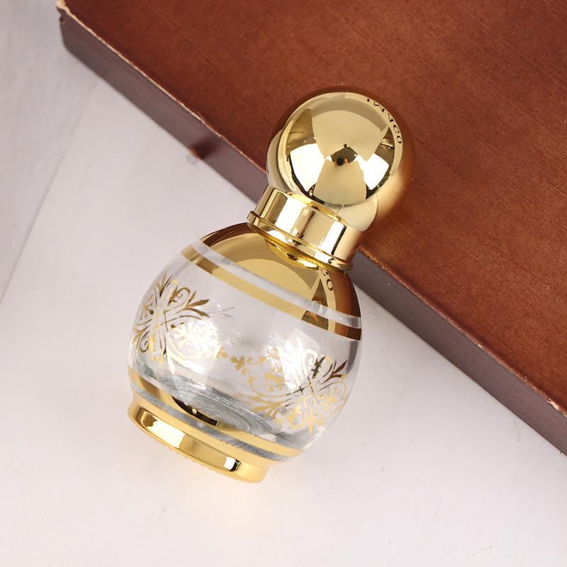 15 ml Roll-On-Flasche Glas Mini Ätherisches Öl Behälter Tragbar Mischen Parfümflasche Gold Leere Roll-On-Flasche Muster Zufällig