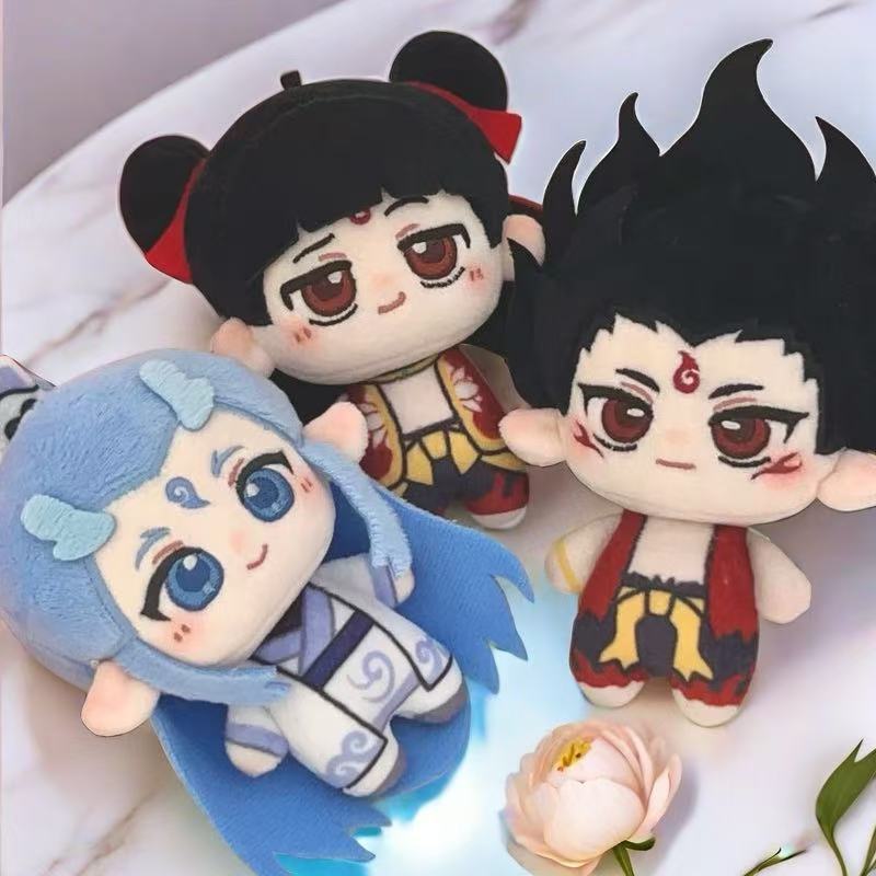 Anime Nezha The Demon Children Make Waves in the Sea Nezha Plush Toy AoBing Cute Doll Pendant for Chilidren's Birthday Gift 10cm